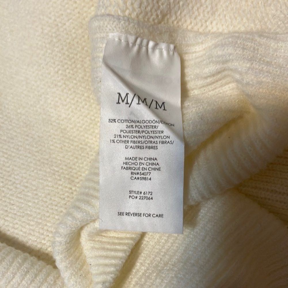 Women's Cream V-Neck Sweater - Picture 5 of 9